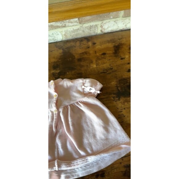 Vintage Baby Girl Doll Knit Dress With Buttons & Bow Pink - Picture 13 of 14